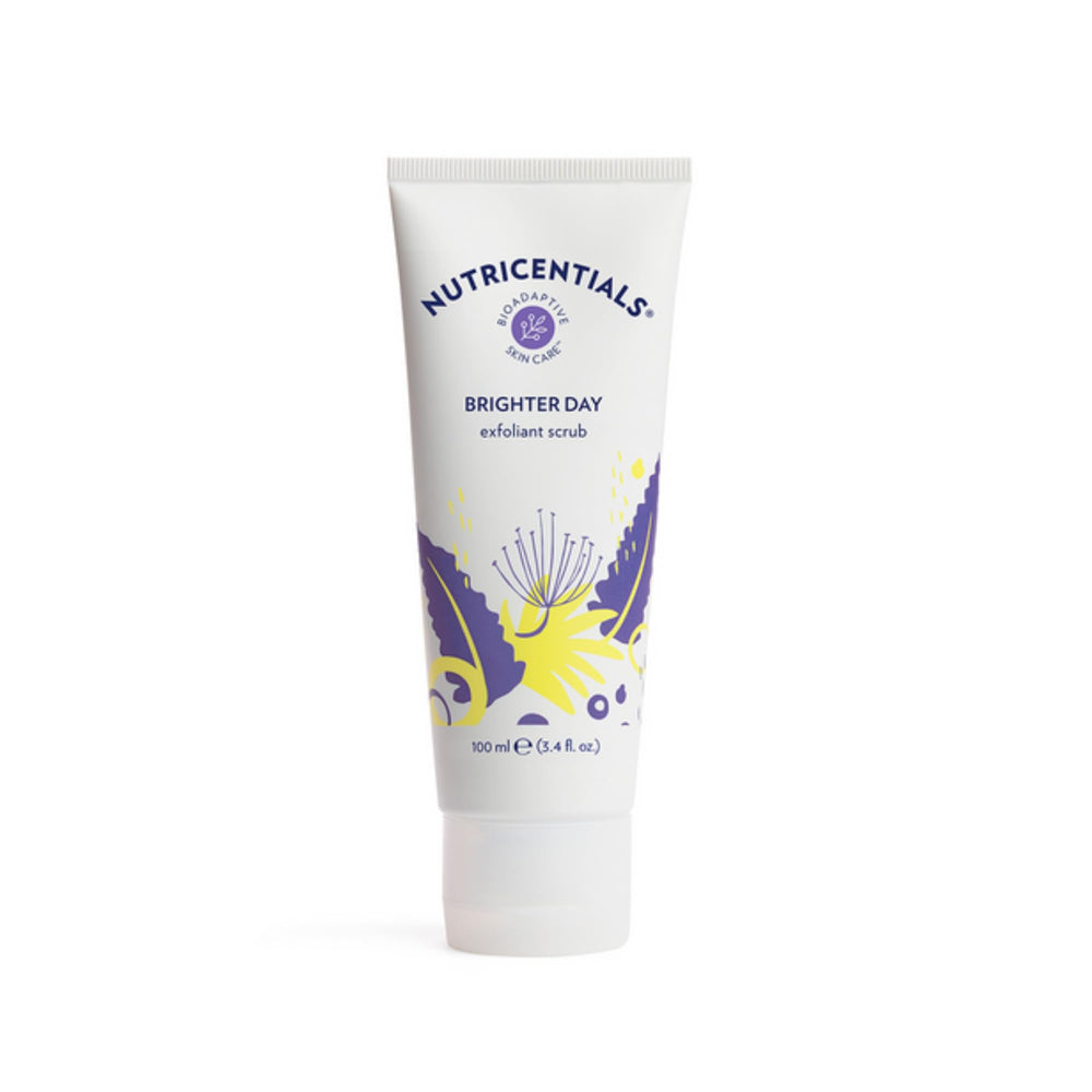 Nu Skin Brighter Day Exfoliant Scrub with pomegranate enzymes for radiant skin preparation