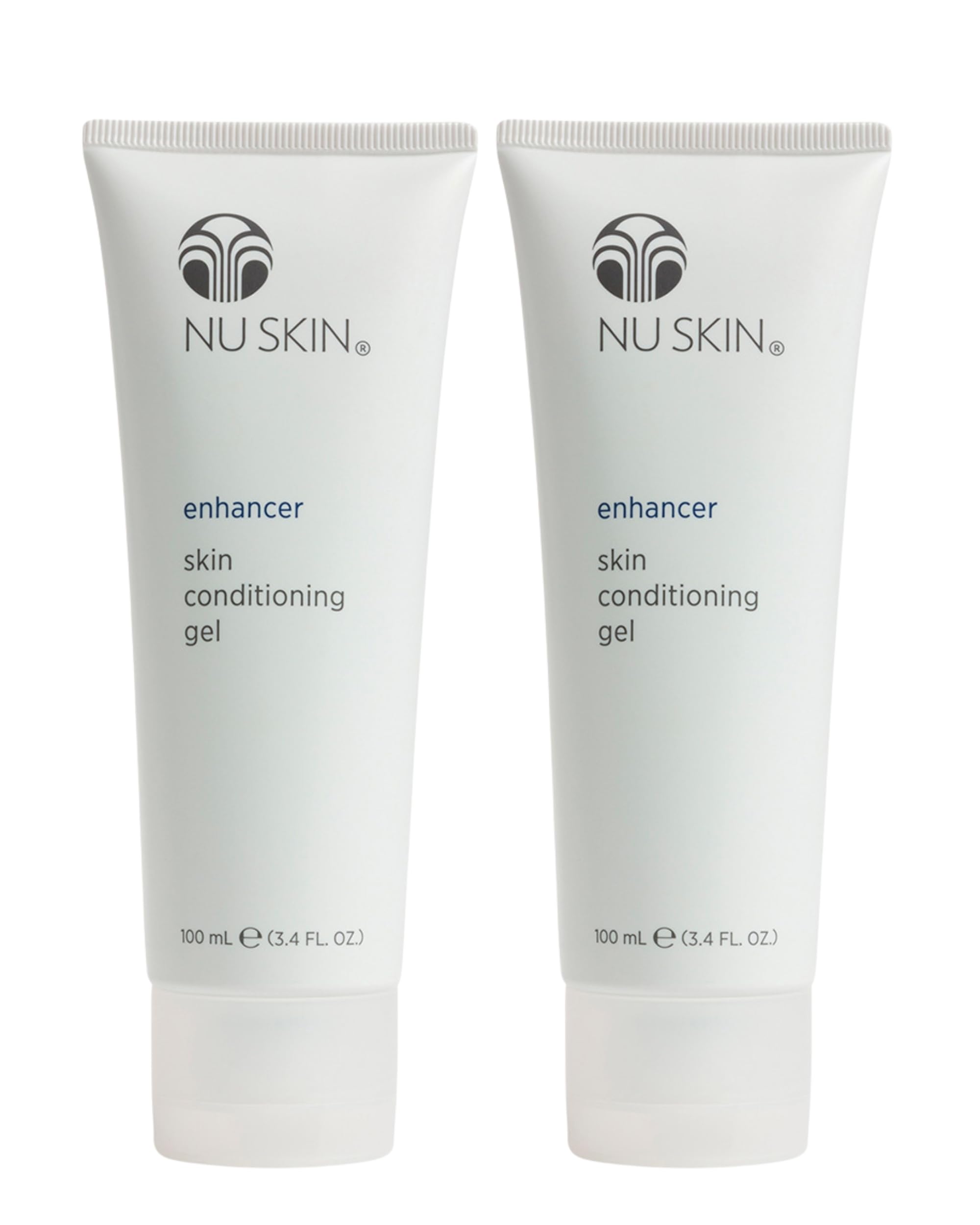 Nu Skin Enhancer Skin Conditioning Gel bottle shows lightweight hydrating formula for daily comfort.