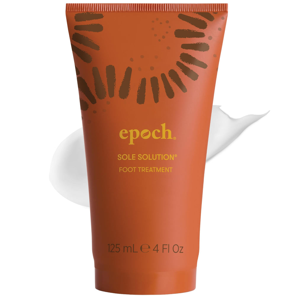 Nu Skin Epoch Sole Solution foot cream packaging on display for premium foot care.