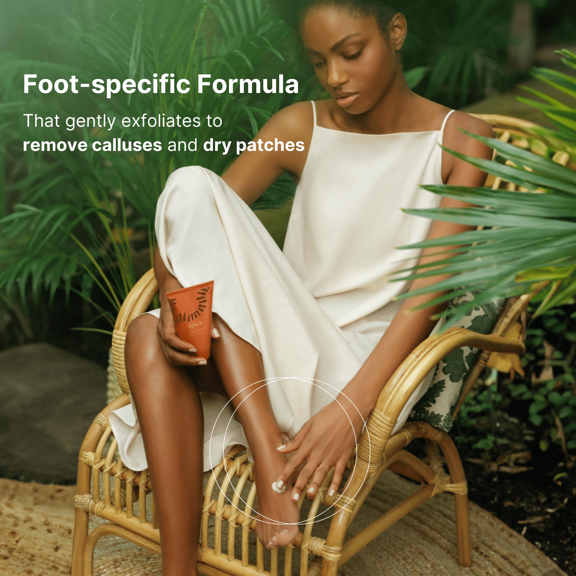 Nu Skin Epoch Sole Solution foot care for rough heels in action.