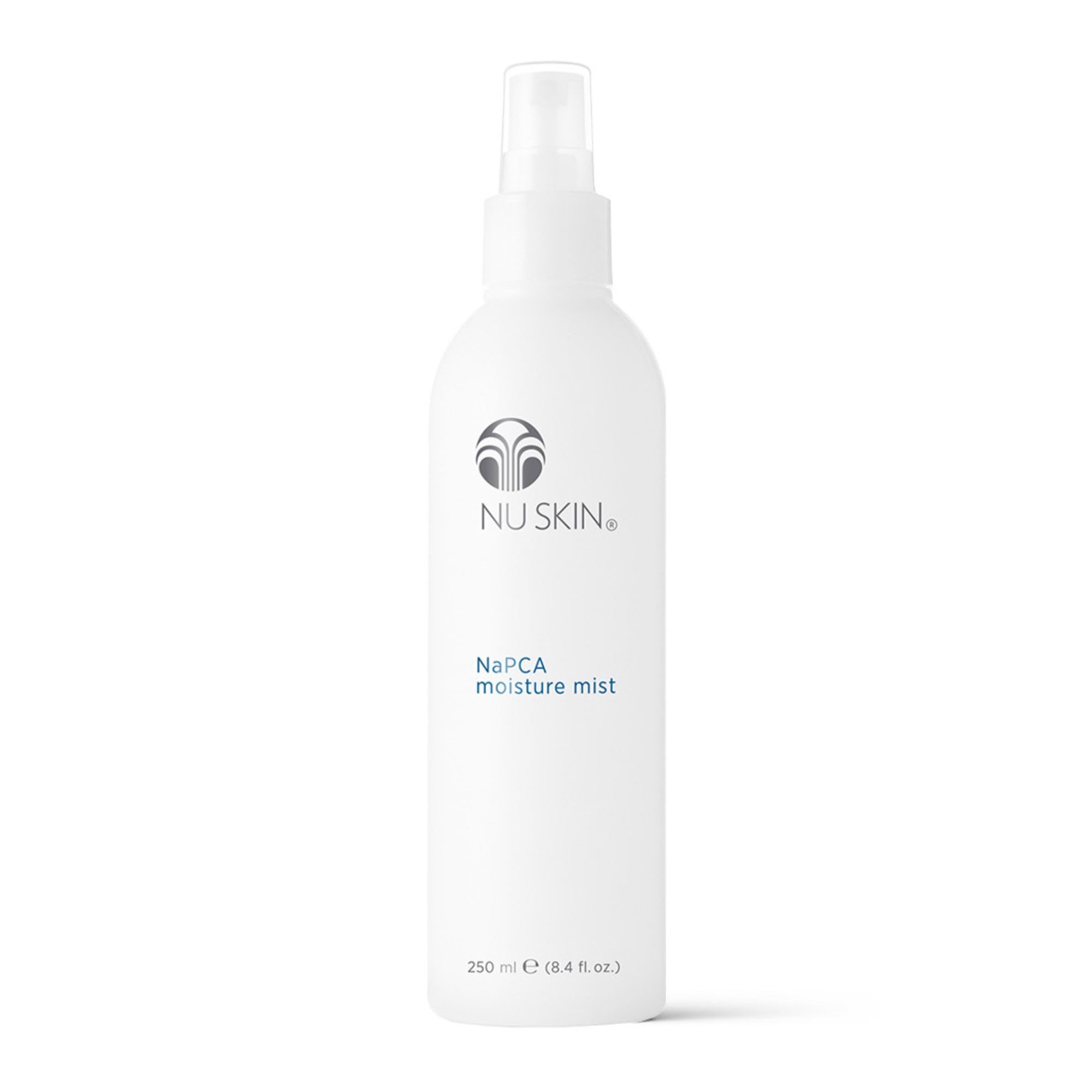 Nu Skin NaPCA Moisture Mist bottle front view for daily face and body hydration.