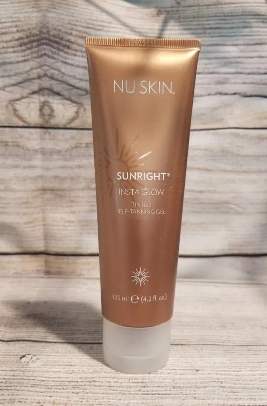 Nu Skin Sunright Insta Glow gel applied smoothly on skin for even tone
