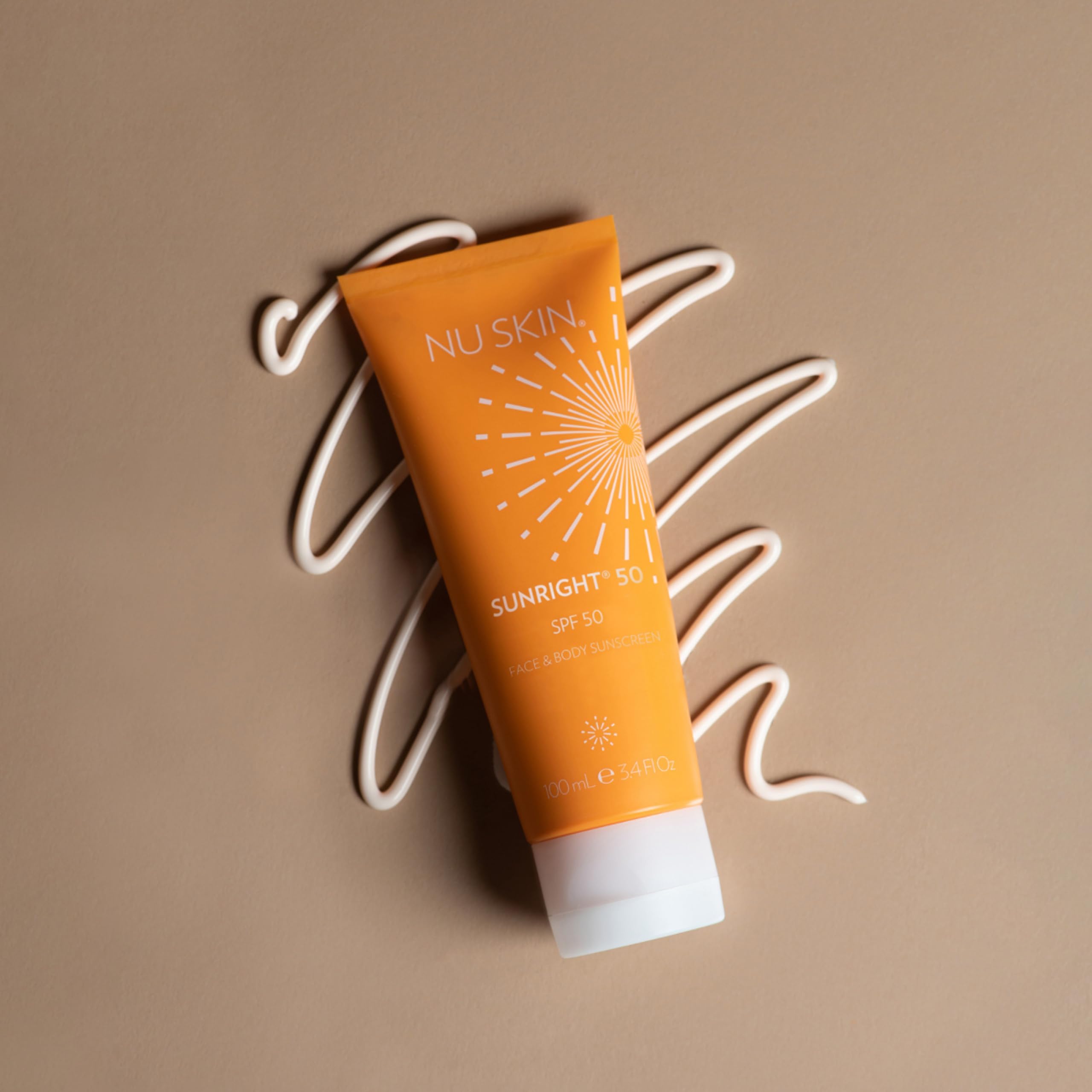 Close-up of Nu Skin Sunright SPF 50 packaging for easy use