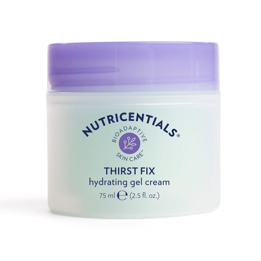 Nu Skin ThirstFix hydrating gel cream closeup texture showing lightweight hydration.