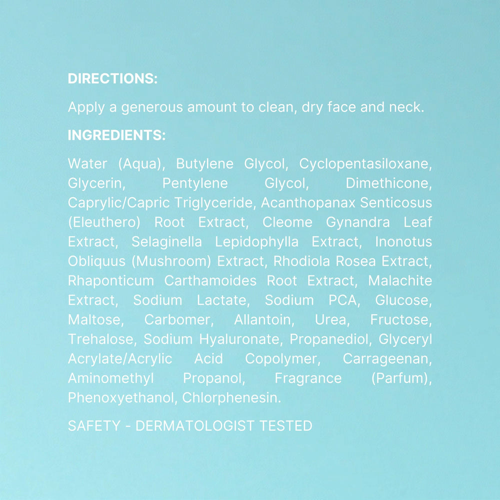 Nu Skin ThirstFix gel cream on clean face during application for quick hydration.