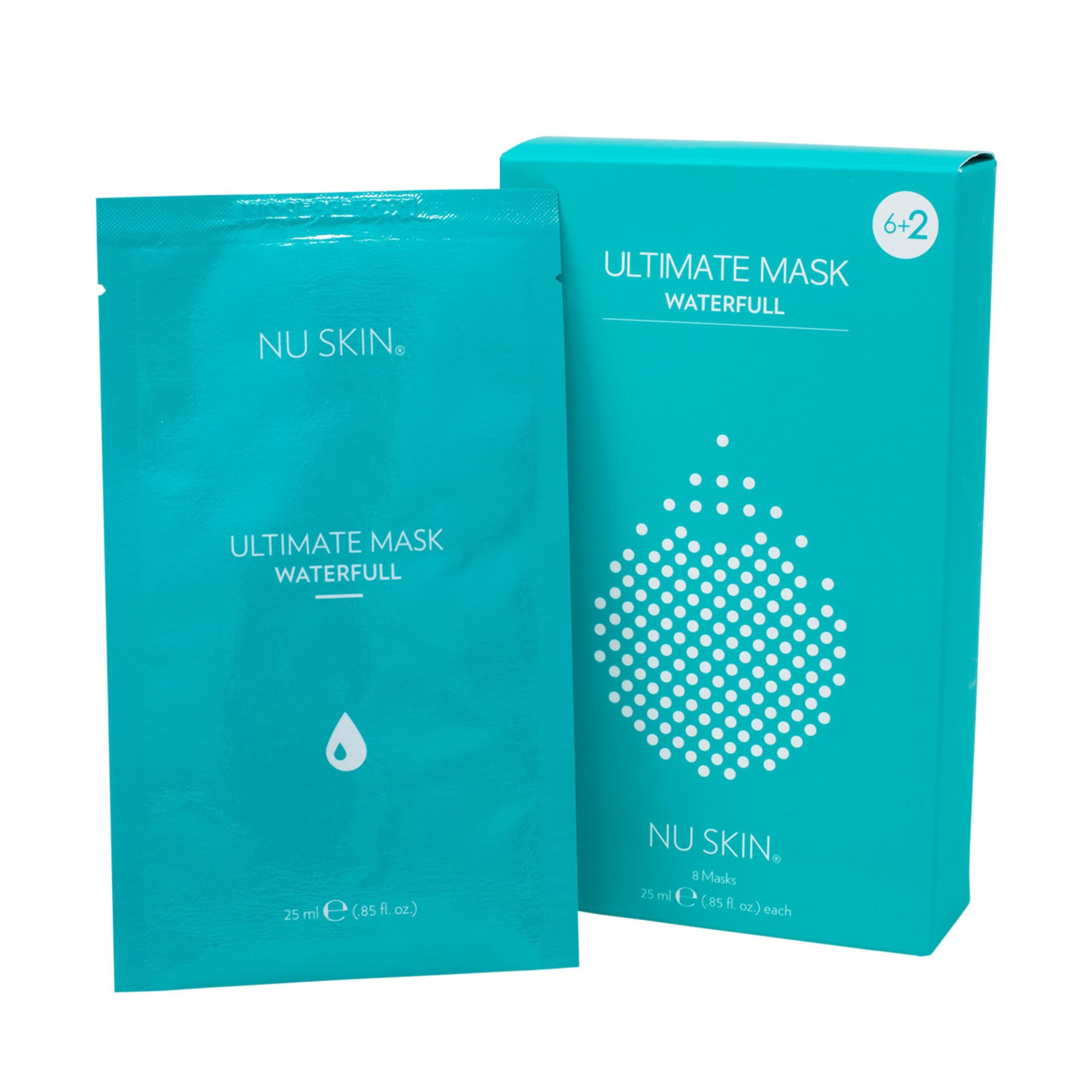 Nu Skin Ultimate Mask Waterfull bottle close-up for refreshing hydration.