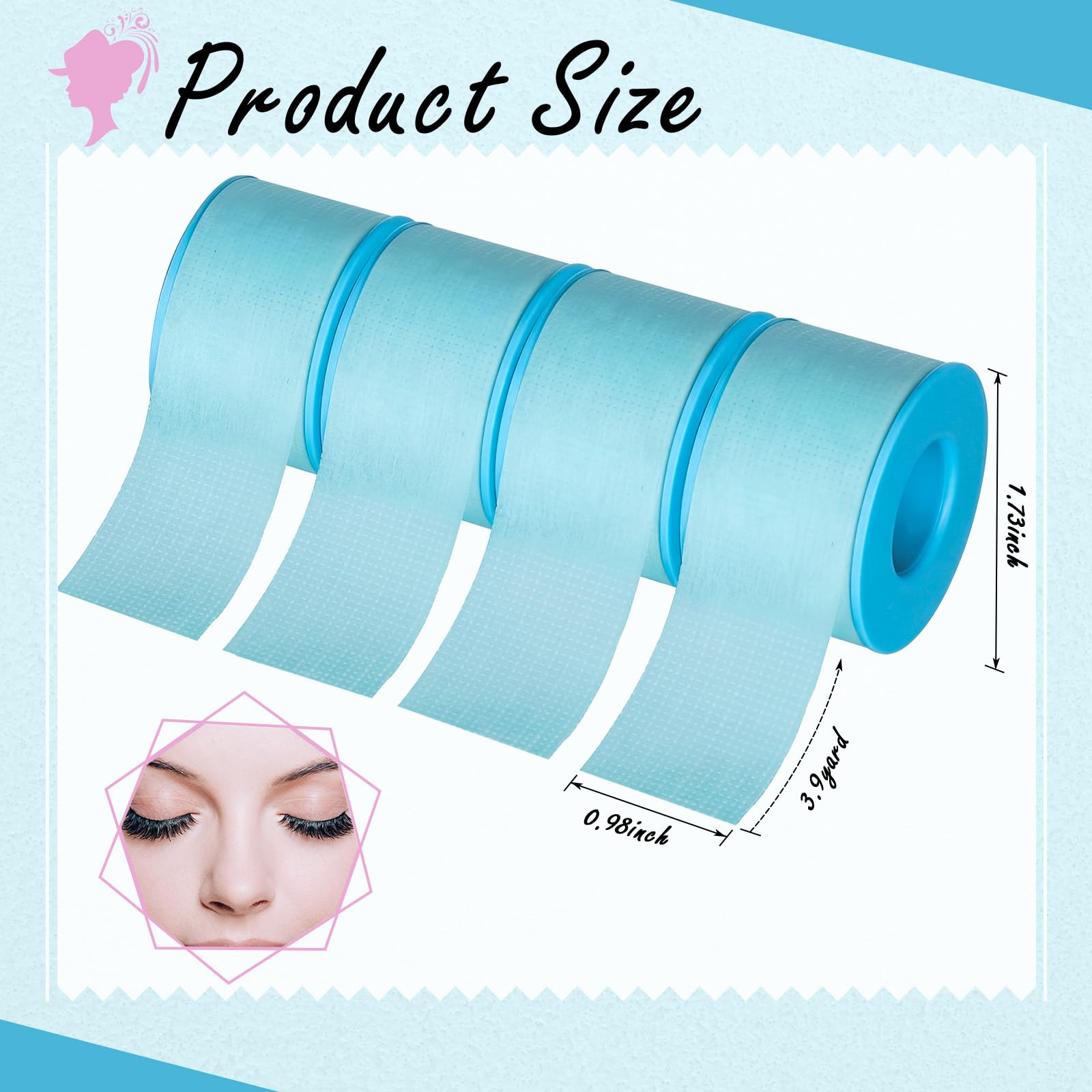 Nuanchu lash tape blue roll close-up of PDMS material for skin-friendly use.