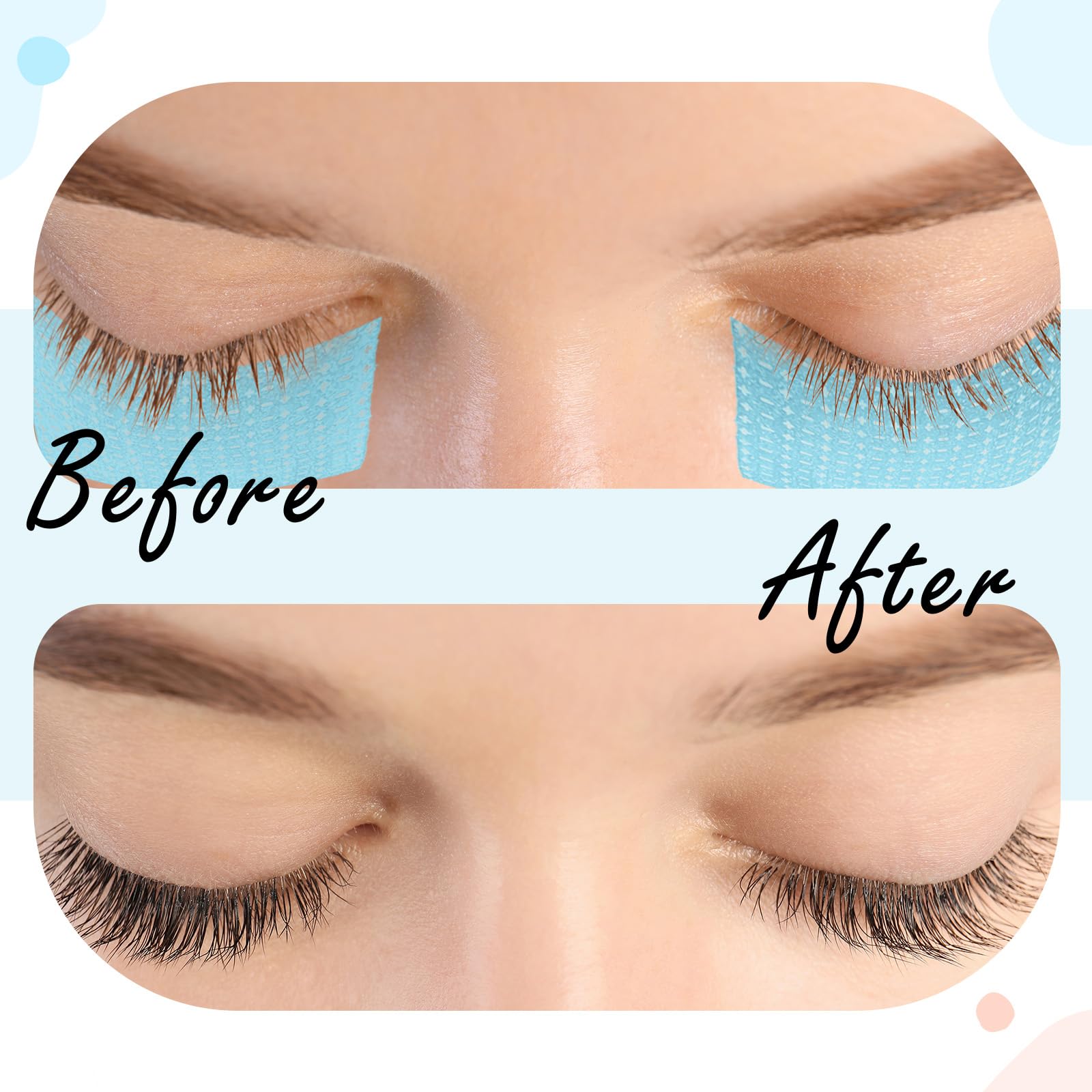 Nuanchu lash tape blue roll applied for breathable, comfortable lash prep.