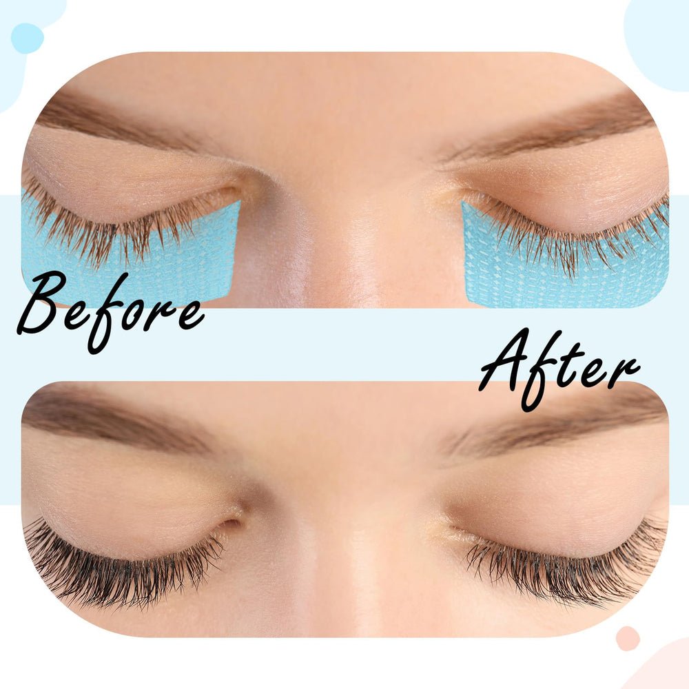 Nuanchu lash tape blue roll applied for breathable, comfortable lash prep.