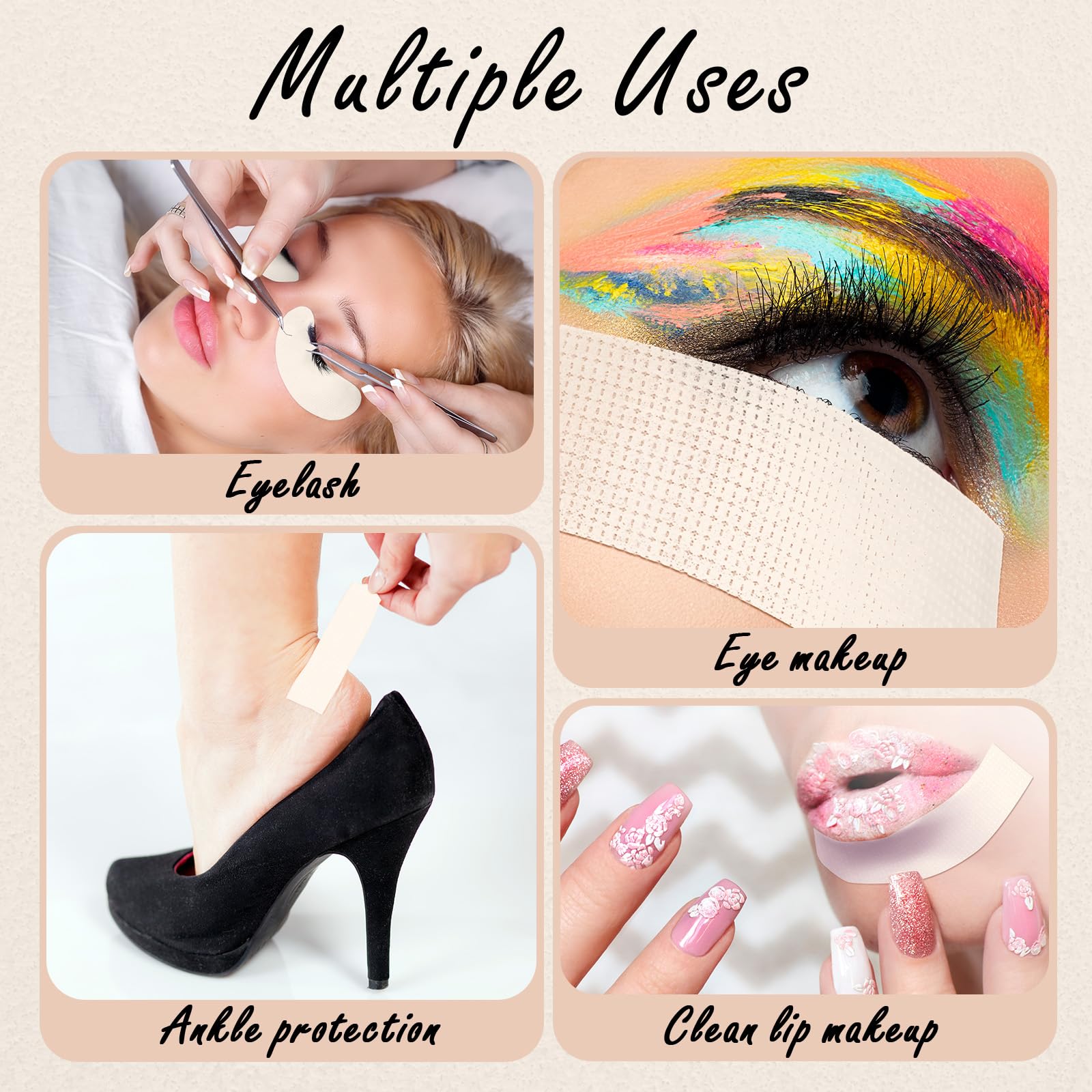 Nuanchu lash tape for eyelash extensions: versatile use in salons and at home.