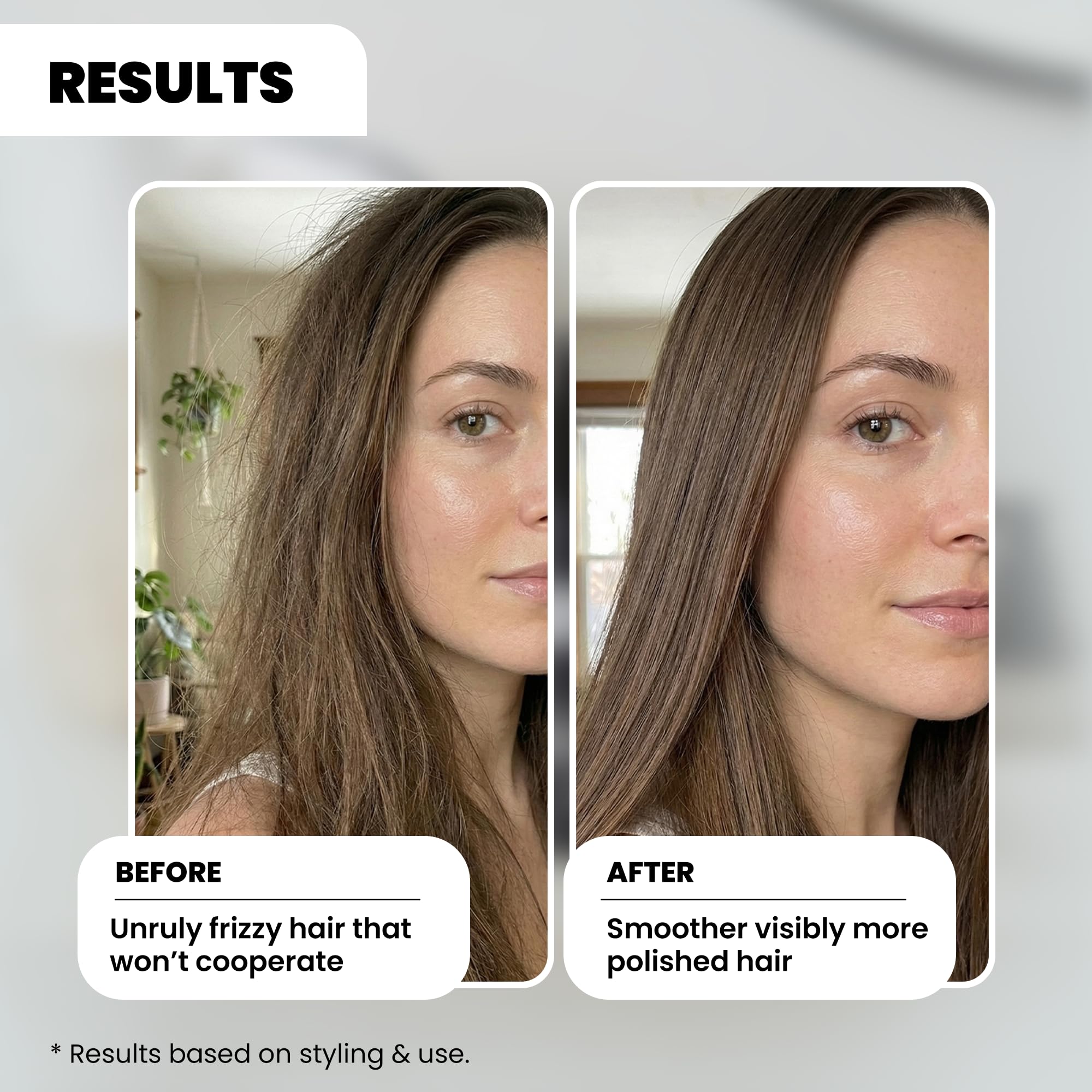 Nubi Hair Frizz-control pump application for sleek, manageable hair.