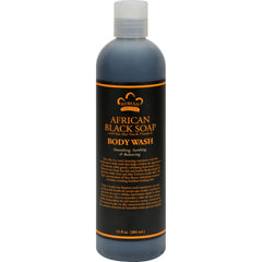 Nubian Heritage African Black Body Wash pack bottle, natural cleansing for soft skin.