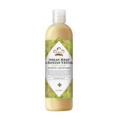 Nubian Heritage body wash bottle with Indian Hemp and Haitian Vetiver for a balanced cleanse.
