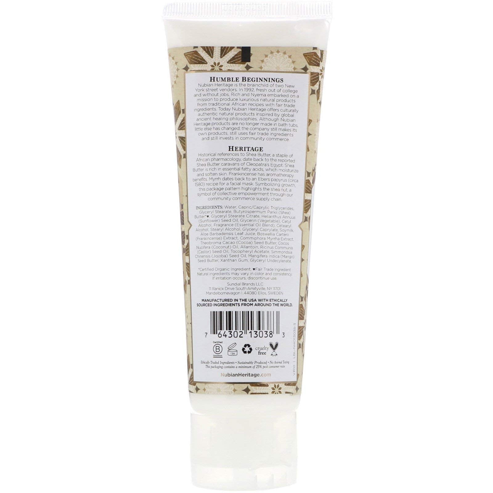 Nubian Heritage Raw Shea Hand Cream four-pack on display for convenient home care.