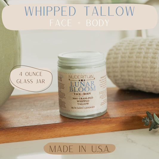 Nude Ritual whipped balm application demonstrates easy, even spread for face and body.