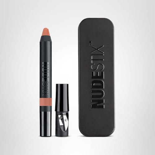 Nudestix Gel Color Lip + Cheek Balm Ally swatch with a rich, glassy shine.