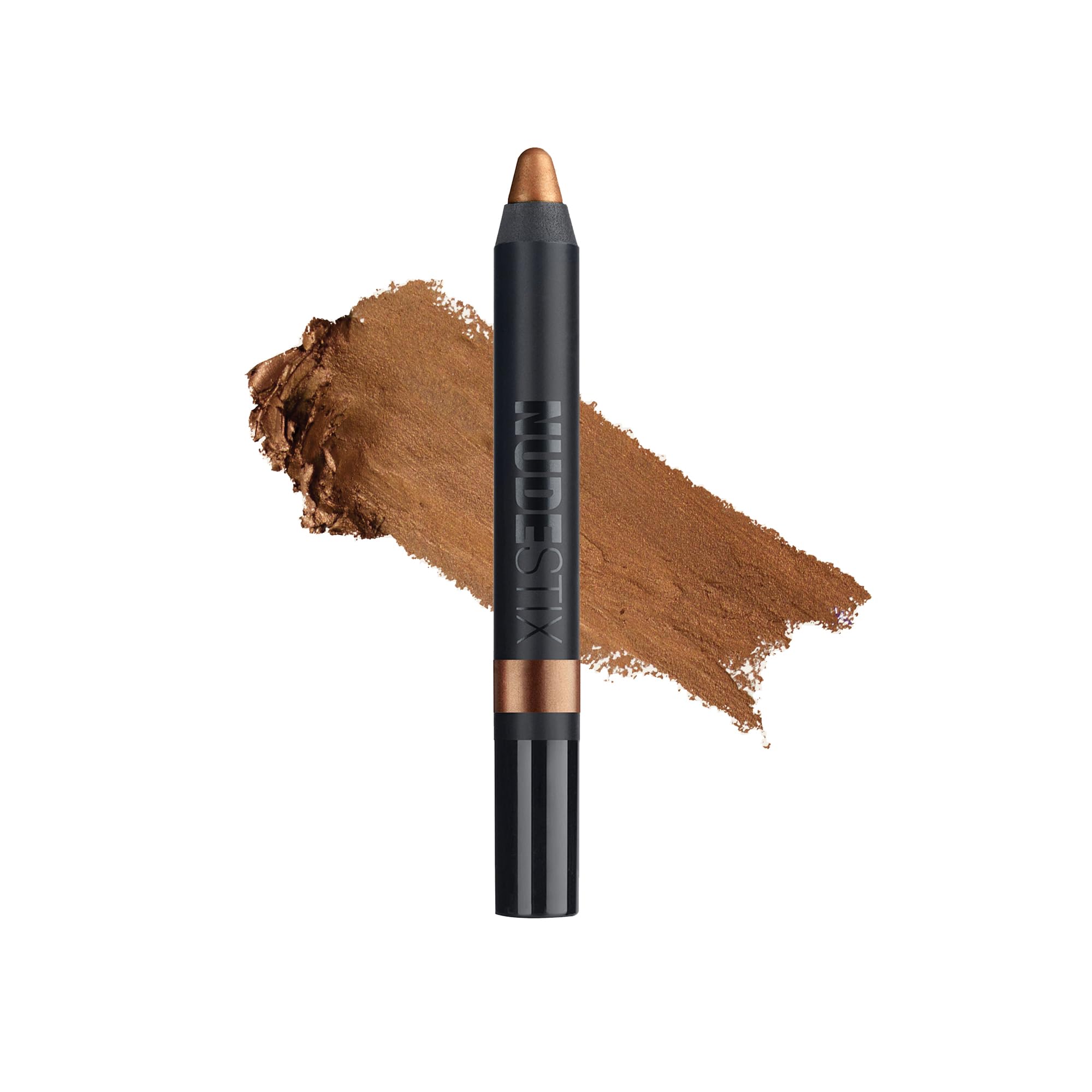 Nudestix Magnetic Luminous Eye Color Burnish swatch reveals bronze shimmer for all-day glow
