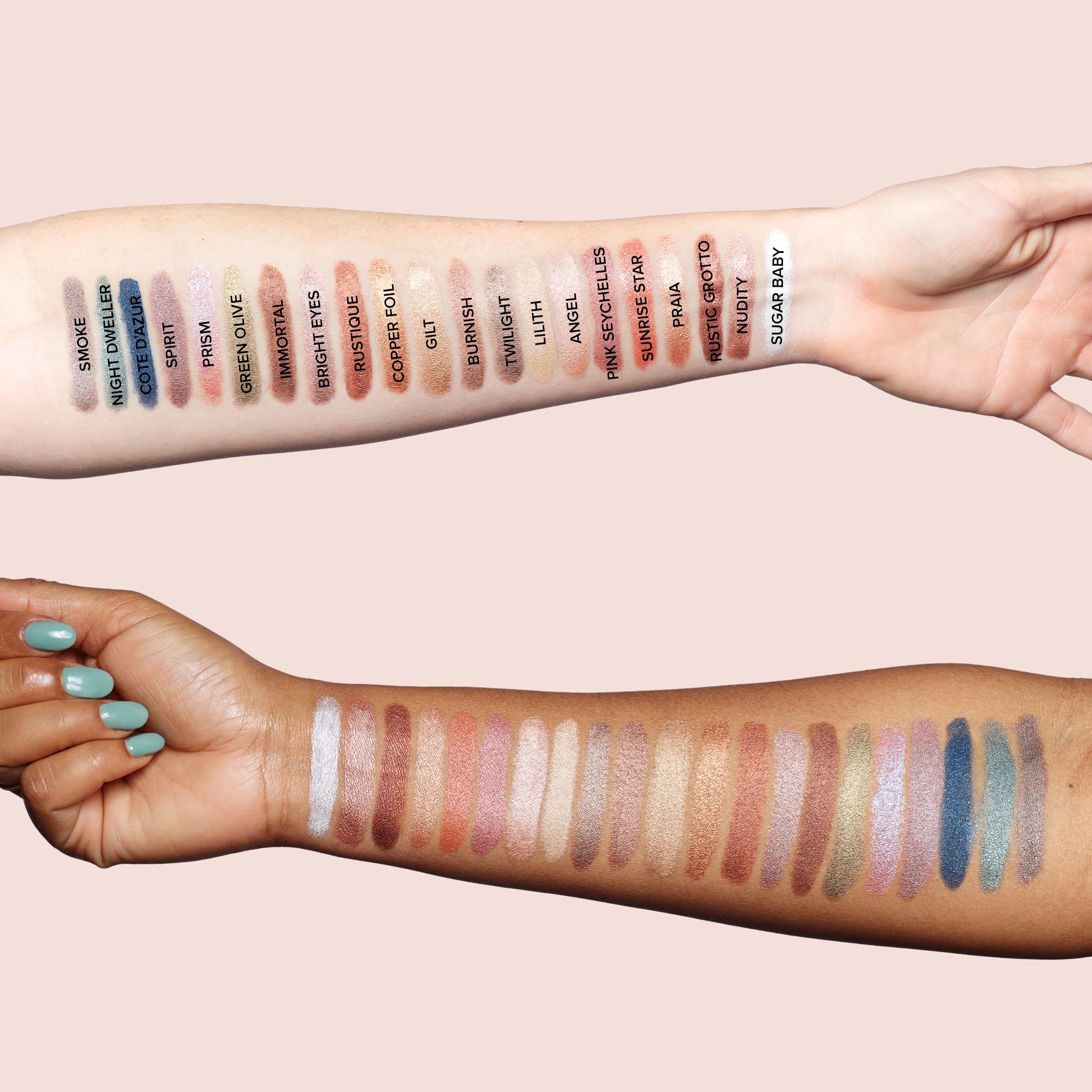 Nudestix Magnetic Luminous Eye Color Burnish waterproof texture on lid during wear