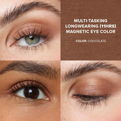 Nudestix Magnetic Matte Eye Color Chocolate waterproof wear lasts through activities
