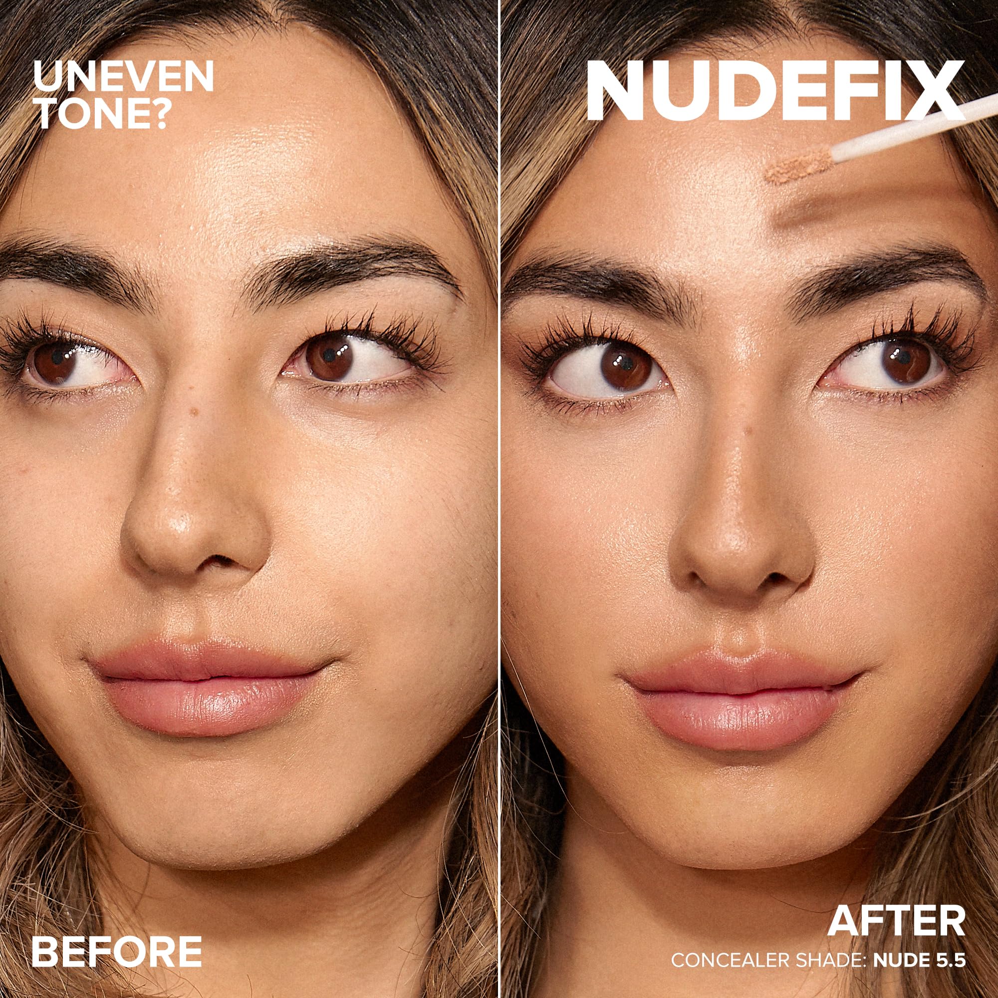 Nudestix Nudefix Cream Concealer with applicator for precise, mess-free application.