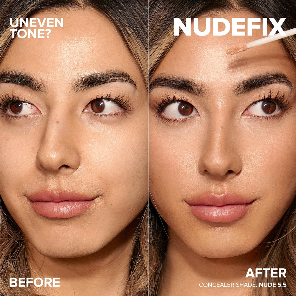 Nudestix Nudefix Cream Concealer with applicator for precise, mess-free application.