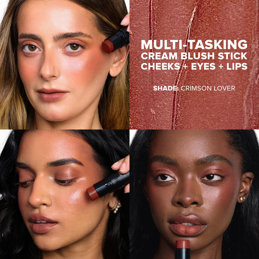 Nudestix Nudies Bloom cheek swatch shows sheer, dewy glow for everyday radiance.