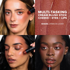 Nudestix Nudies Bloom cheek swatch shows sheer, dewy glow for everyday radiance.
