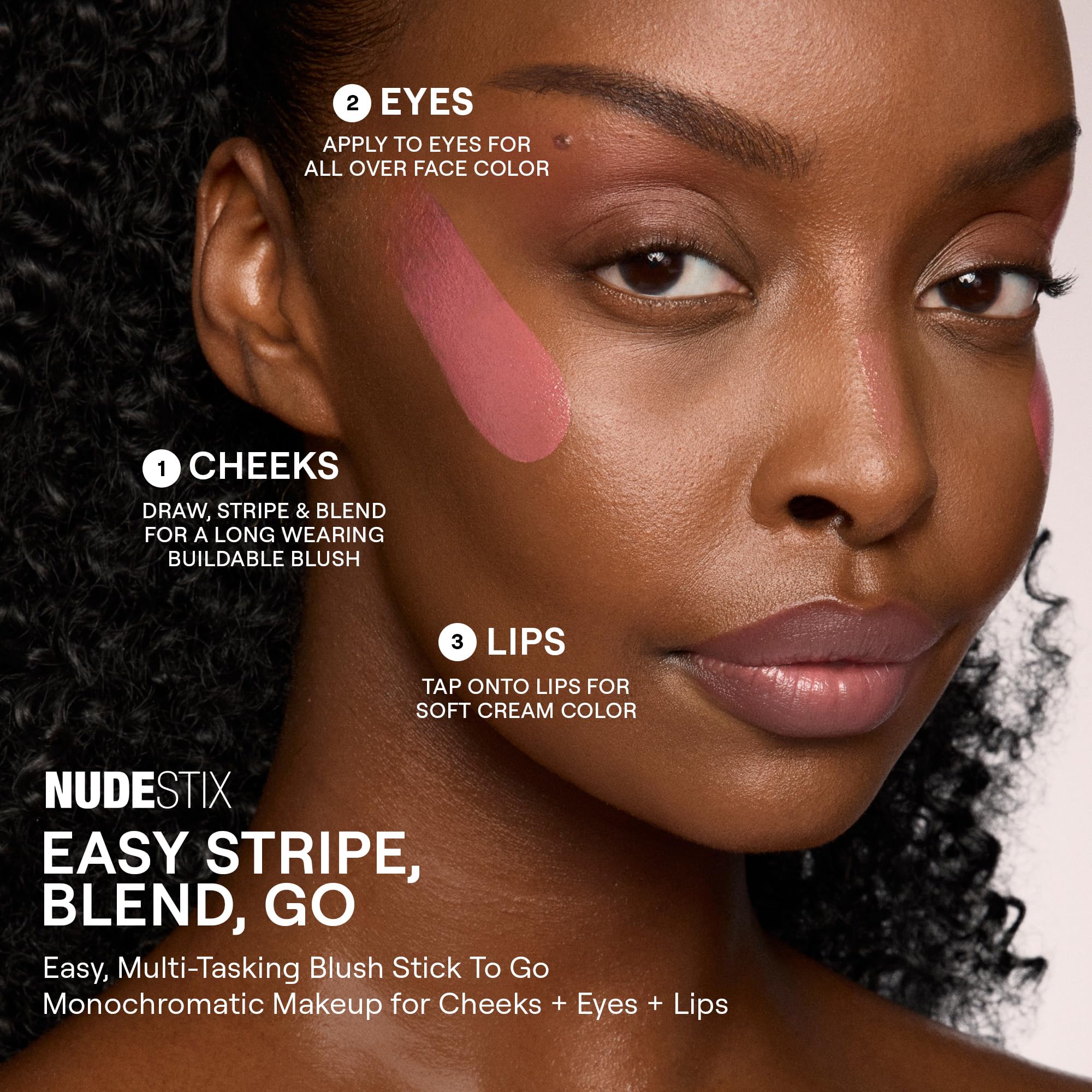 Nudestix Nudies Blush Stick blending brush close-up for even blending.