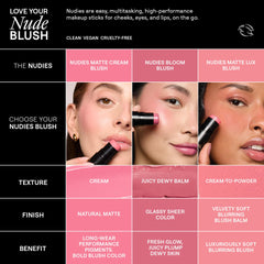 Nudestix Nudies Blush Stick vegan cruelty-free ingredient label.