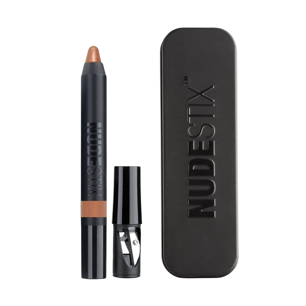 Nudestix Rustique Magnetic Luminous Eye Color swatch delivering copper-bronze glow