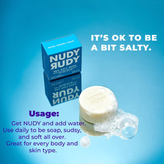 Nudy Rudy Milk Bar soap puck creamy lather with goat milk