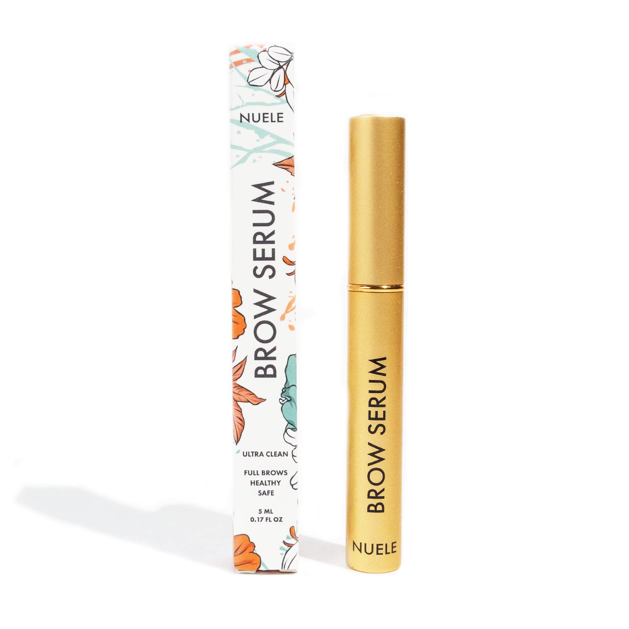 Nuele Brow Serum bottle ready for daily conditioning and growth support.