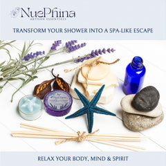 NuePhina steamers in a shower setting releasing lasting aroma.