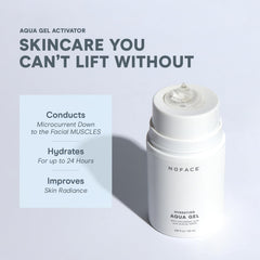 NuFACE Aqua Gel Activator dispense glide demonstrates smooth microcurrent application