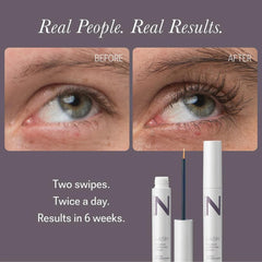 NULASTIN clinical results graphic suggests a 60% increase in lash length appearance