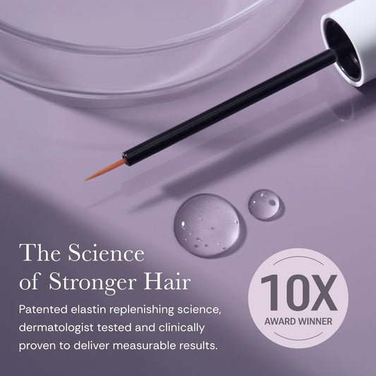 NULASTIN eyelash serum applicator demonstrates precise base-of-lash application.