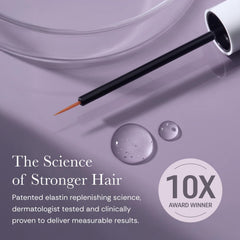 NULASTIN eyelash serum applicator demonstrates precise base-of-lash application.