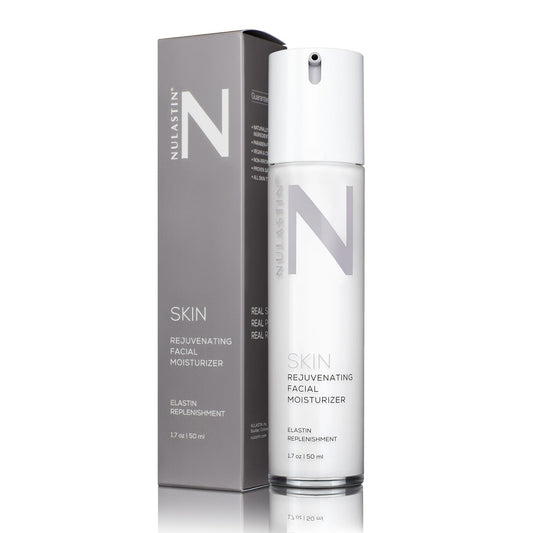 NULASTIN Hydrating Face Moisturizer bottle close-up highlighting Elastaplex for smoother skin.