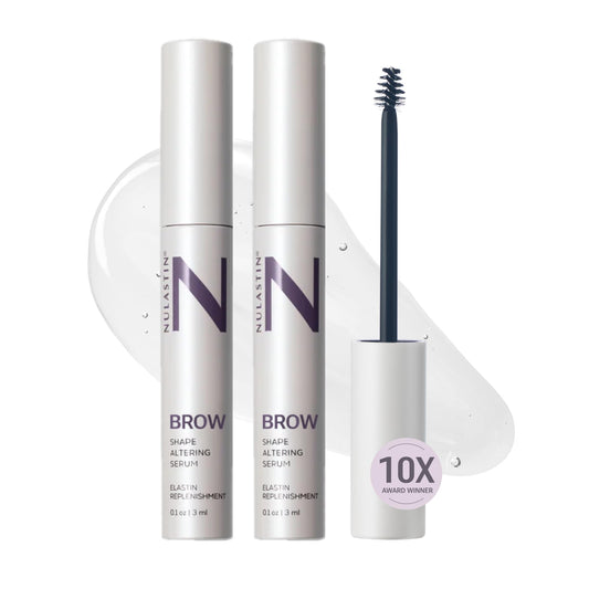 NULASTIN Shape Altering Eyebrow Serum bottle closeup for premium packaging and clarity