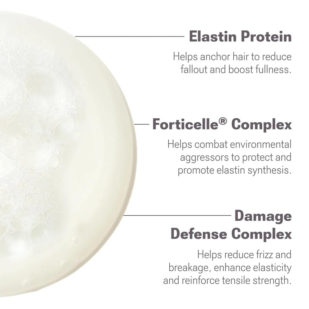 NULASTIN Silicone-free glossing blend highlights frizz reduction and shine.