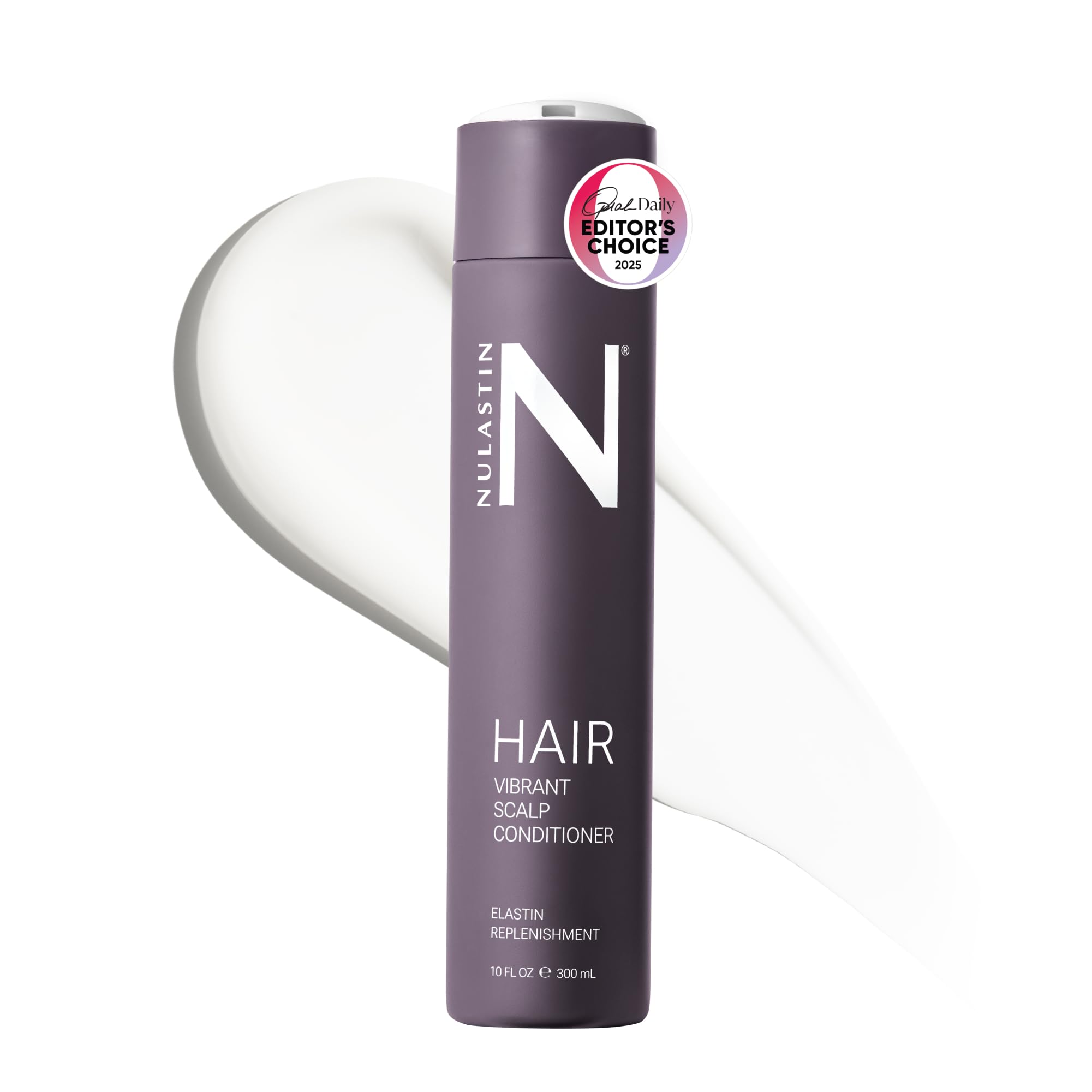NULASTIN Vibrant Scalp Conditioner bottle pour for quick daily use and volumized feel.