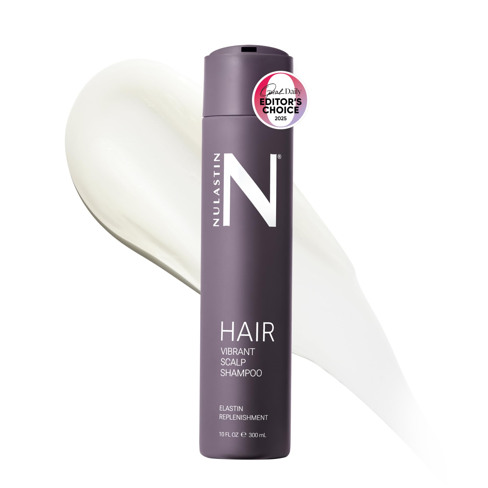 NULASTIN Vibrant Scalp Shampoo bottle shows color-safe formula for fine hair.