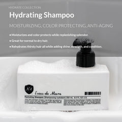 Number 4 Hydrating Shampoo color protection action demonstrates vibrant results