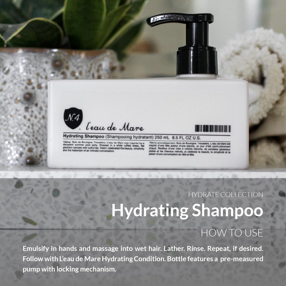 Number 4 Hydrating Shampoo scalp care scene illustrating soothing hydration