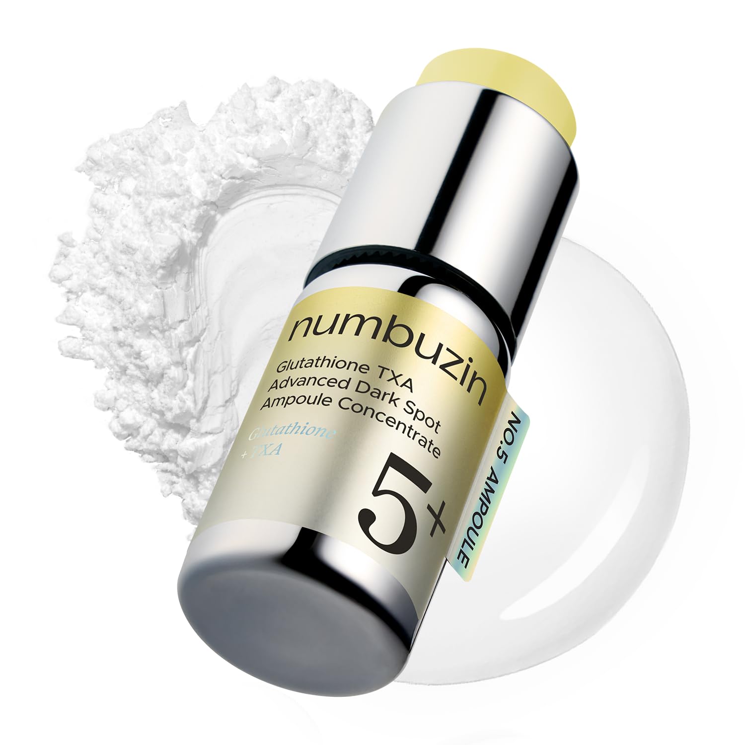 Numbuzin No.5 bottle demonstrates targeted dark spot care and brightening potential.