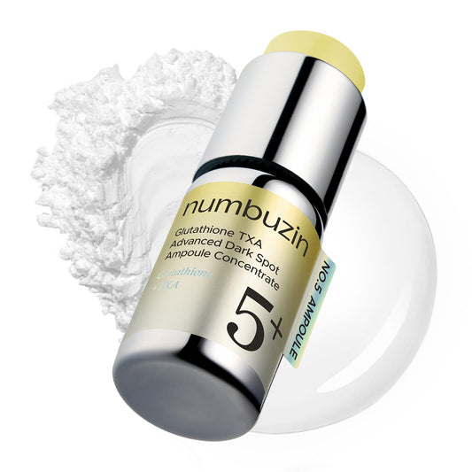 Numbuzin No.5 bottle demonstrates targeted dark spot care and brightening potential.