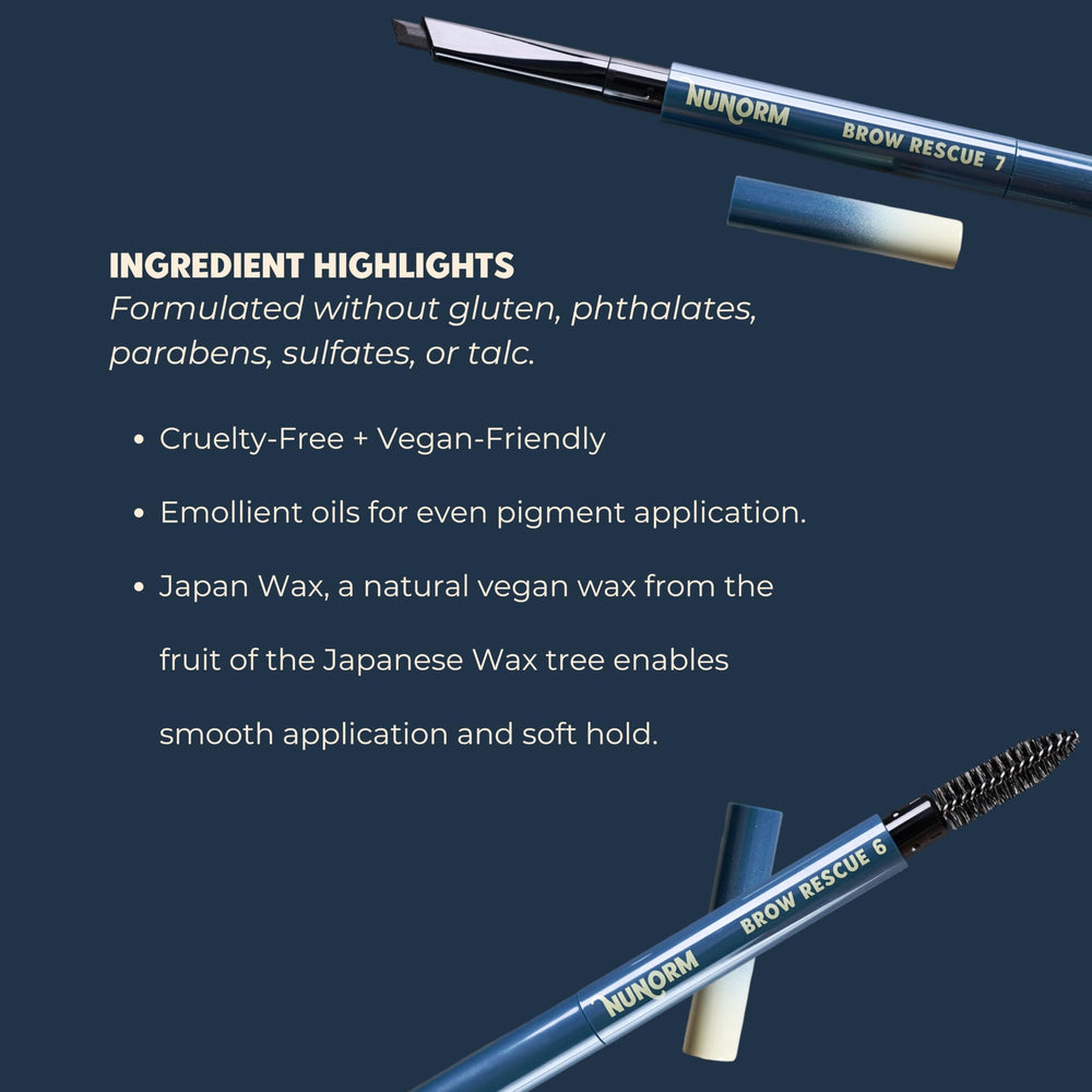 NuNorm Brow Rescue packaging for easy, portable touch-ups