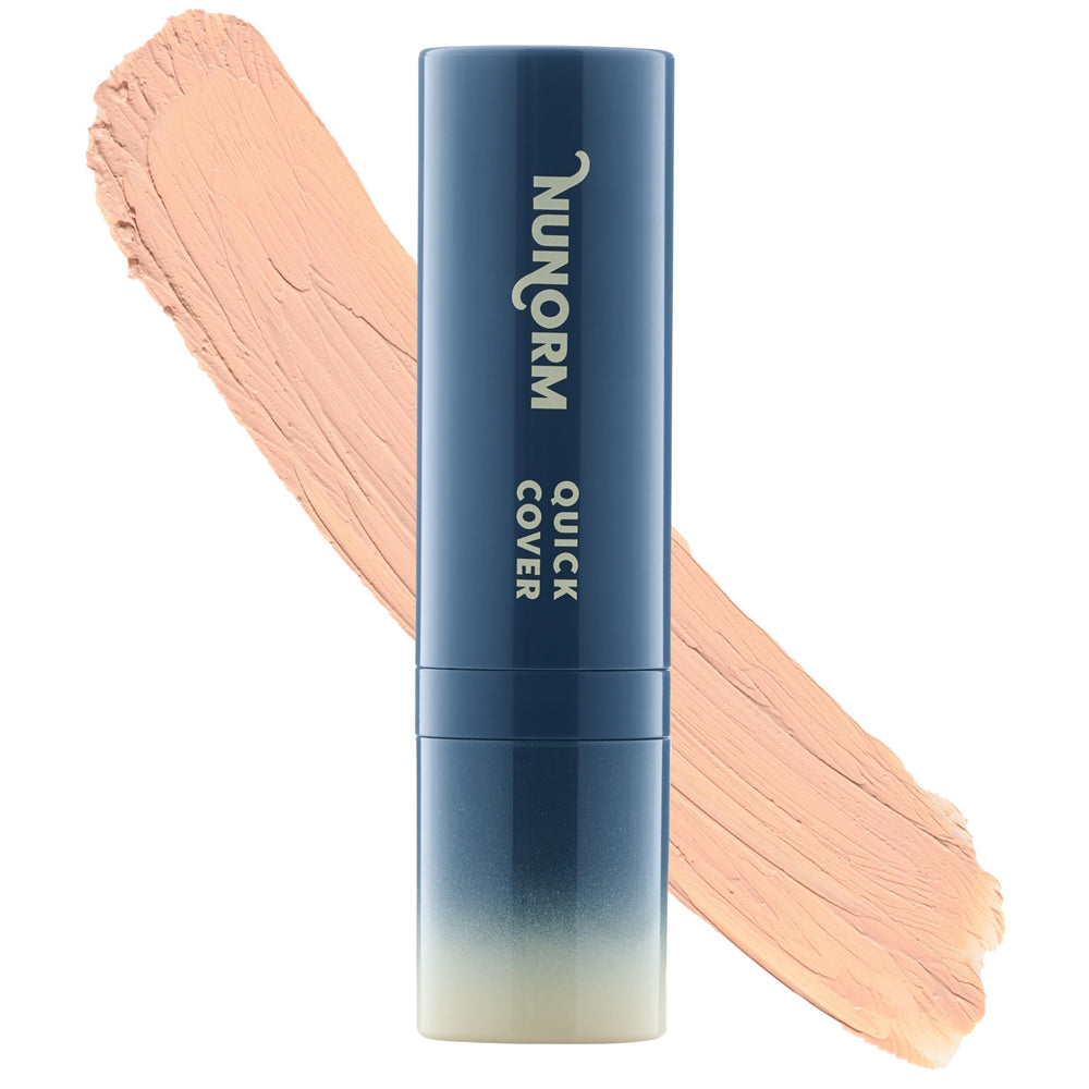 NuNorm Quick Cover Stick swatch shows natural buildable coverage.