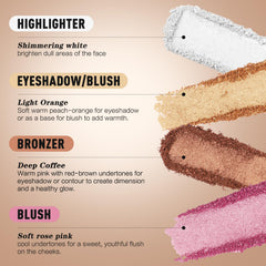 Nunuda Eyes & Cheeks Palette bronzer-matte offers subtle contour and warmth
