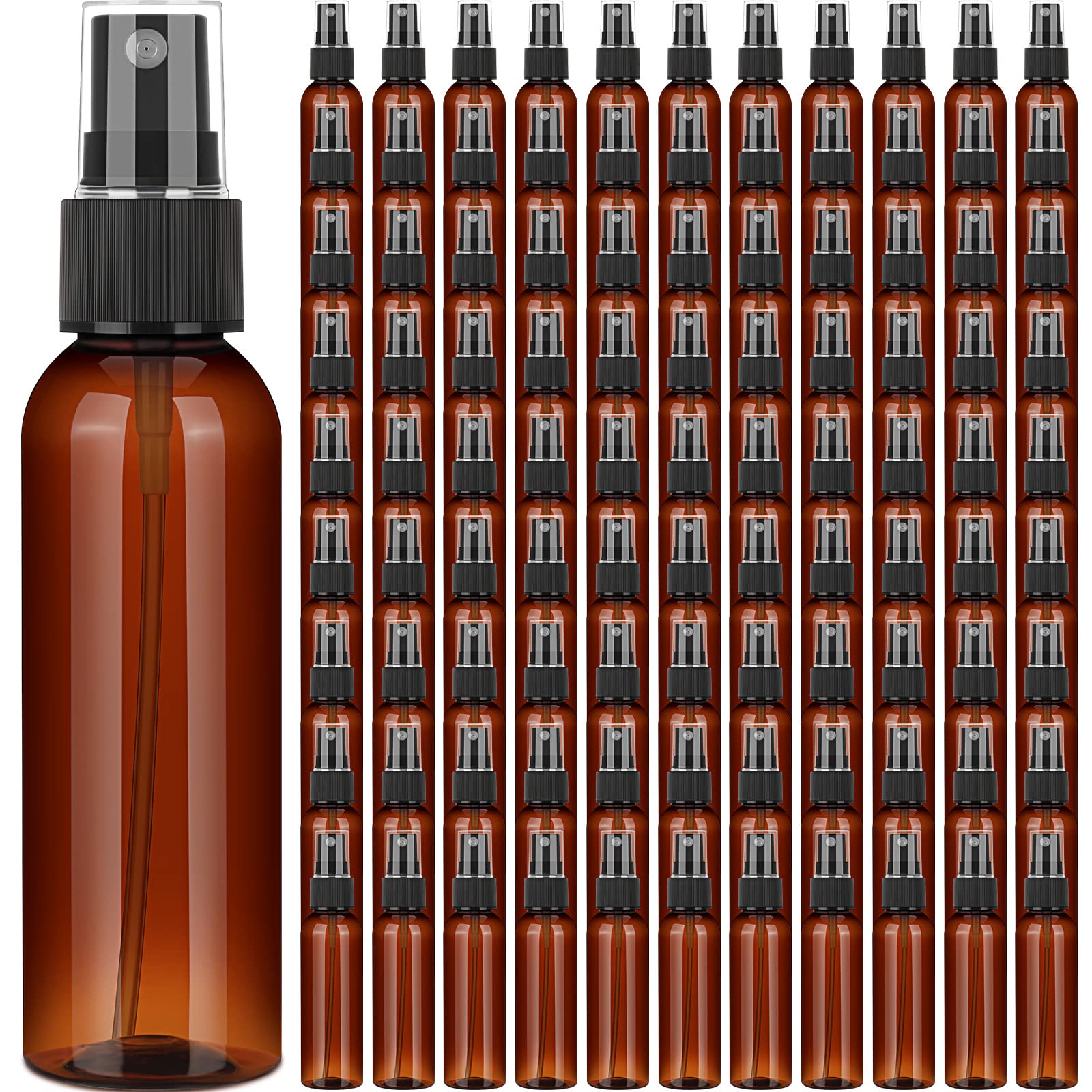 Nuogo amber 2 oz bottle set with pump spray for travel and refillable use.